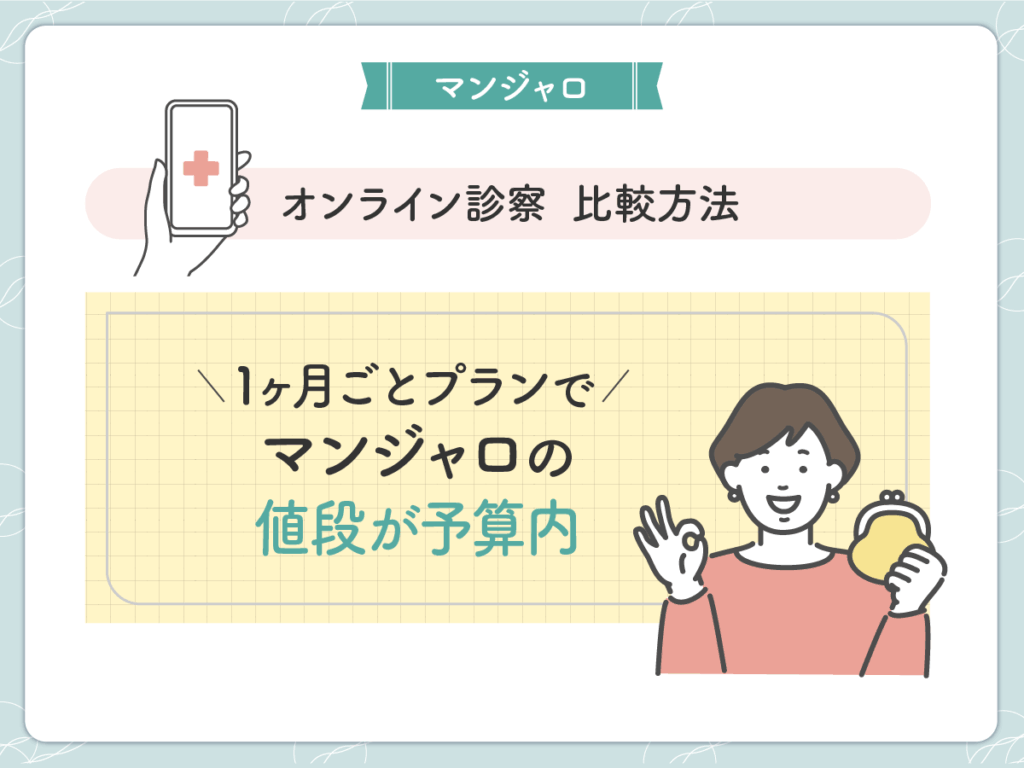 1ヶ月ごとプランでマンジャロの値段が安い料金プランが揃っている